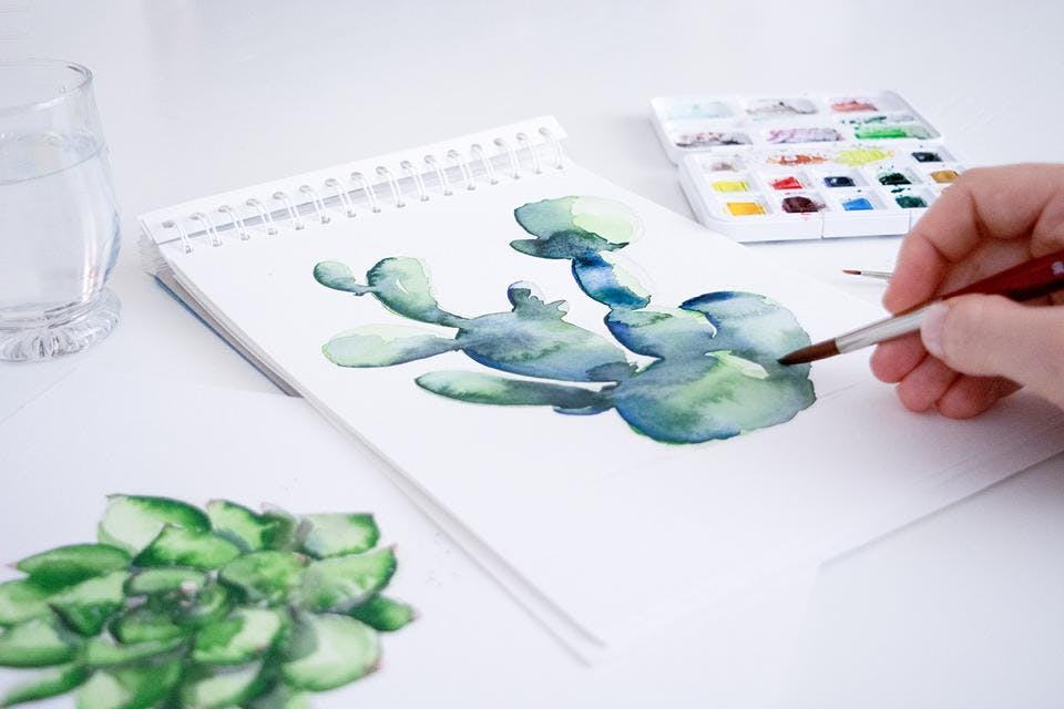 Aquarell Workshop<br>
Bl&uuml;ten und Bl&auml;tter